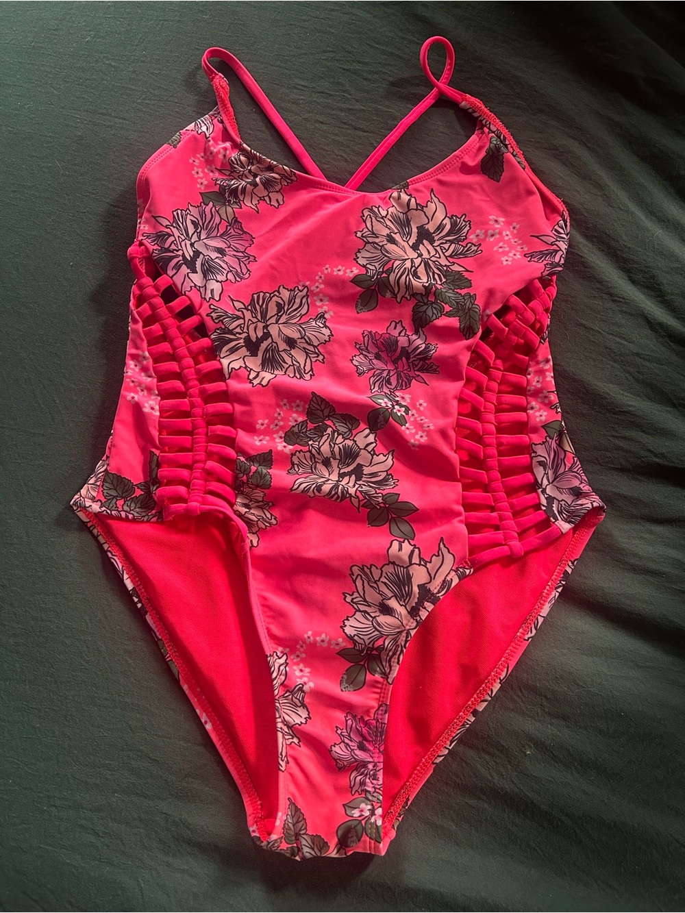 TiniBikini Hot Pink Floral One-Piece Swimsuit